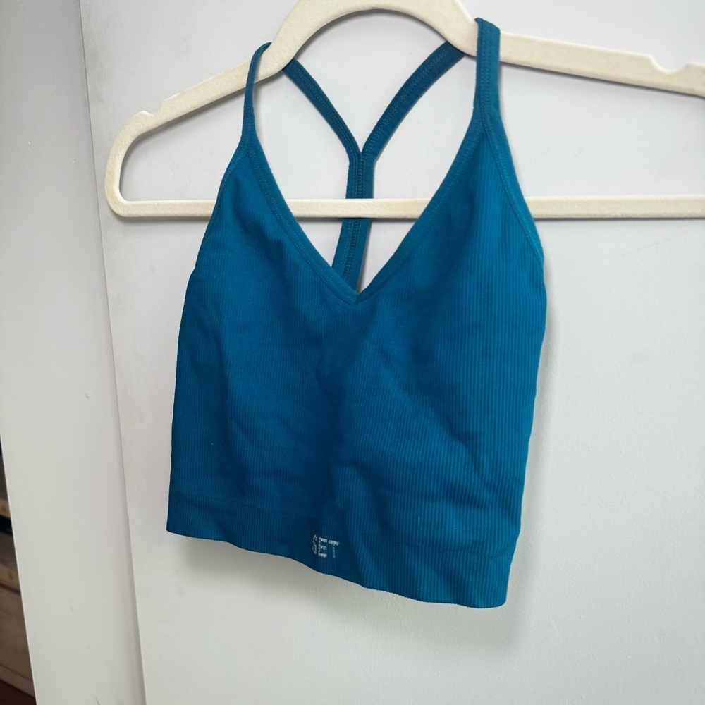 SET ACTIVE sculpt flex teal ribbed sports bra - Picture 3 of 5